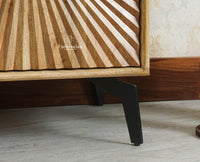 Greece Premium Look Wooden Sideboard Cabinet 2 Doors Furniselan Natural Finish