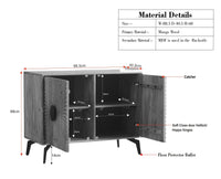 Greece Premium Look Wooden Sideboard Cabinet 2 Doors Furniselan Brown Finish