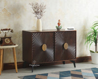 Greece Premium Look Wooden Sideboard Cabinet 2 Doors Furniselan Grey Finish