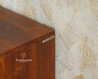 Greece Wooden Two Drawer Bedside Table Nightstand Furniselan Brown Finish