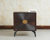 Greece Wooden Two Drawer Bedside Table Nightstand Furniselan Grey Finish