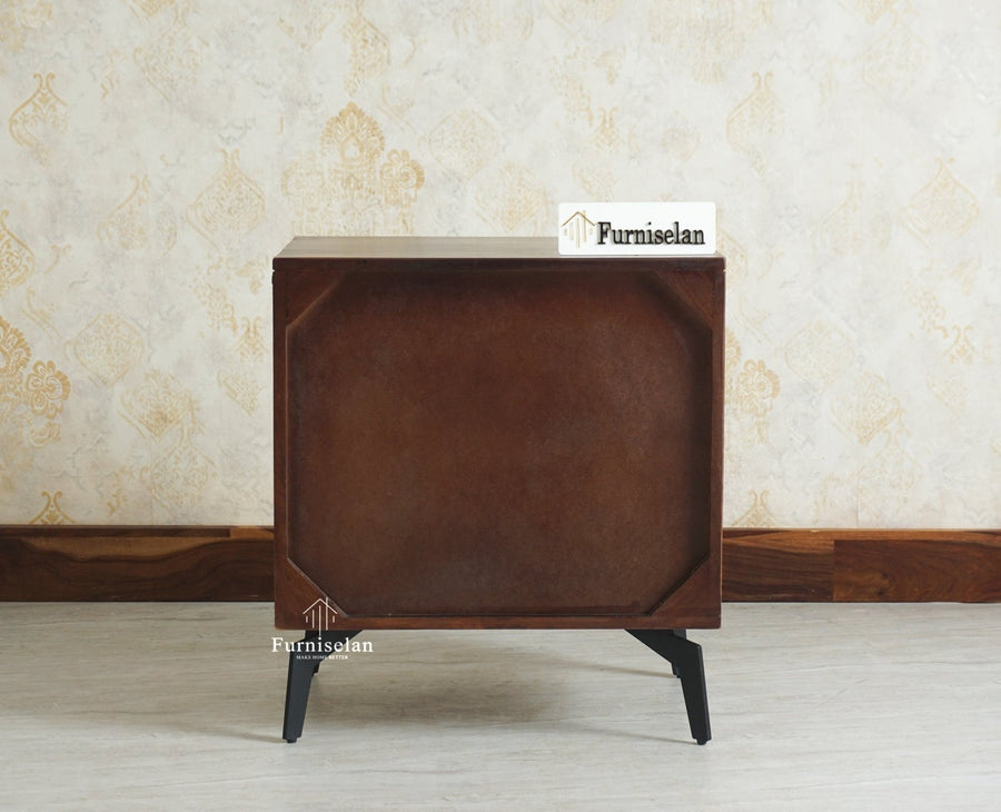 Greece Wooden Two Drawer Bedside Table Nightstand Furniselan Grey Finish