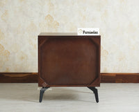 Greece Wooden Two Drawer Bedside Table Nightstand Furniselan Grey Finish