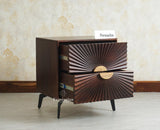 Greece Wooden Two Drawer Bedside Table Nightstand Furniselan Grey Finish