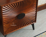 Greece Wooden Two Drawer Bedside Table Nightstand Furniselan Brown Finish
