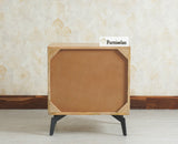 Greece Wooden Two Drawer Bedside Table Nightstand Furniselan Natural Finish