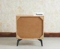 Greece Wooden Two Drawer Bedside Table Nightstand Furniselan Natural Finish