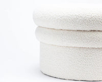Green Mist PlyWood Pouf White