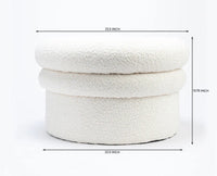 Green Mist PlyWood Pouf White
