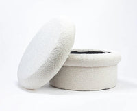 Green Mist PlyWood Pouf White