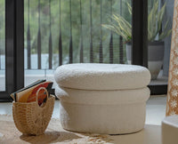 Green Mist PlyWood Pouf White