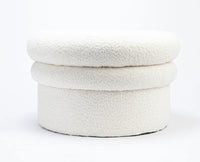 Green Mist PlyWood Pouf White