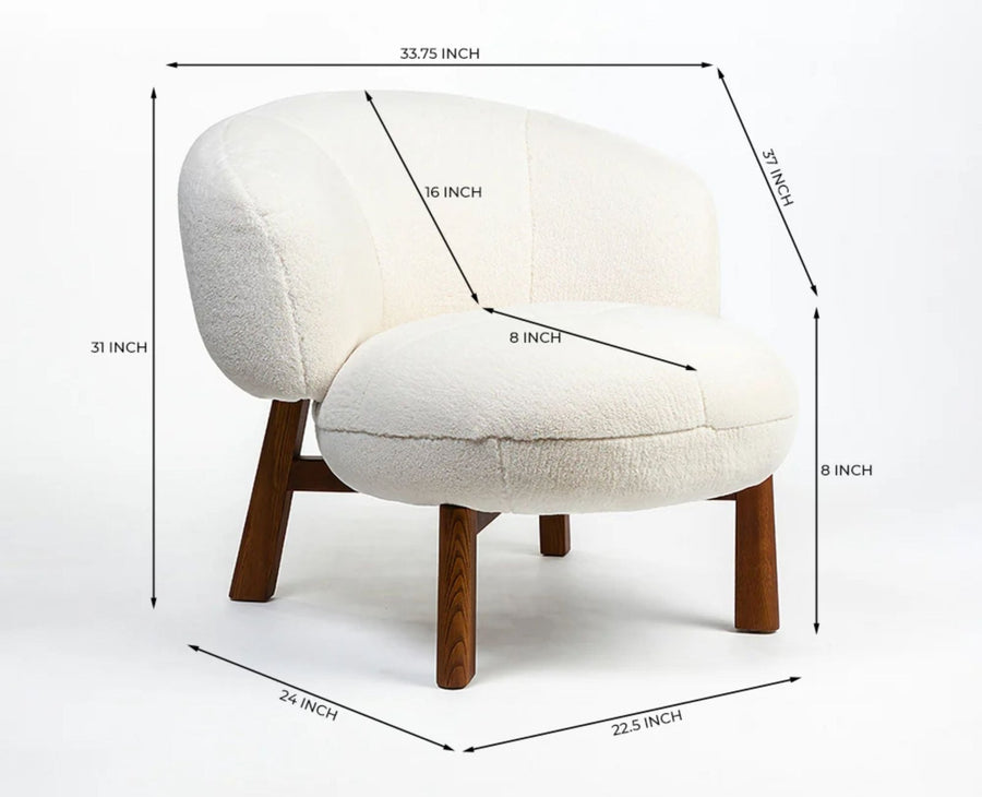 Greensboro Cotton Chair with Wood Furniselan Off-White