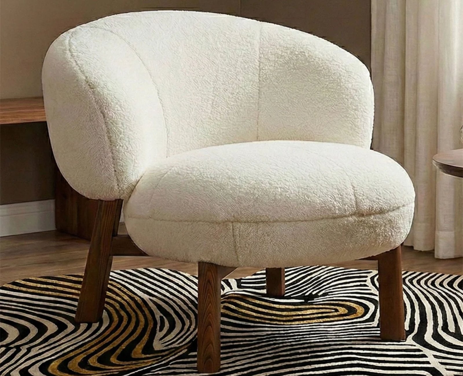 Greensboro Cotton Chair with Wood Furniselan Off-White