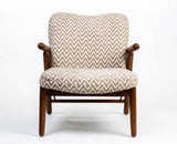 Greensboro Cotton Wooden Arm Chair Furniselan Teak Finish
