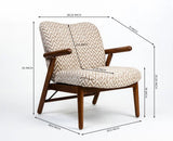 Greensboro Cotton Wooden Arm Chair Furniselan Teak Finish