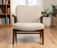Greensboro Cotton Wooden Arm Chair Furniselan Teak Finish