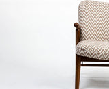 Greensboro Cotton Wooden Arm Chair Furniselan Teak Finish