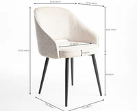 Grove Grace Dining Chair – Modern Upholstered Dining Chair for Home & Café Light Beige