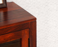 Guwahati Sheesham Wood Kitchen Crockery Cabinet Two Door One Drawer Furniselan - Maple-Finish