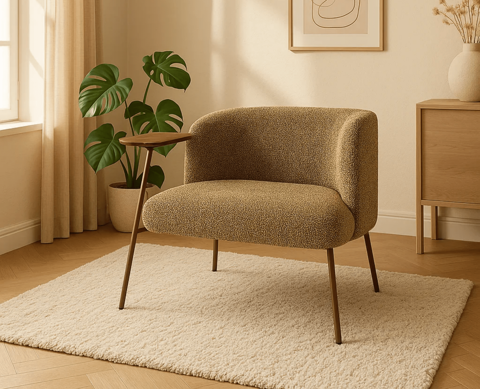 Hampi Haven Arm chair - Dining Chair - Furniselan - Brown-Gold