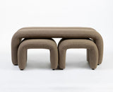Hampstead Cotton Bench with Stool Furniselan Light Brown