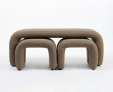 Hampstead Cotton Bench with Stool Furniselan Light Brown
