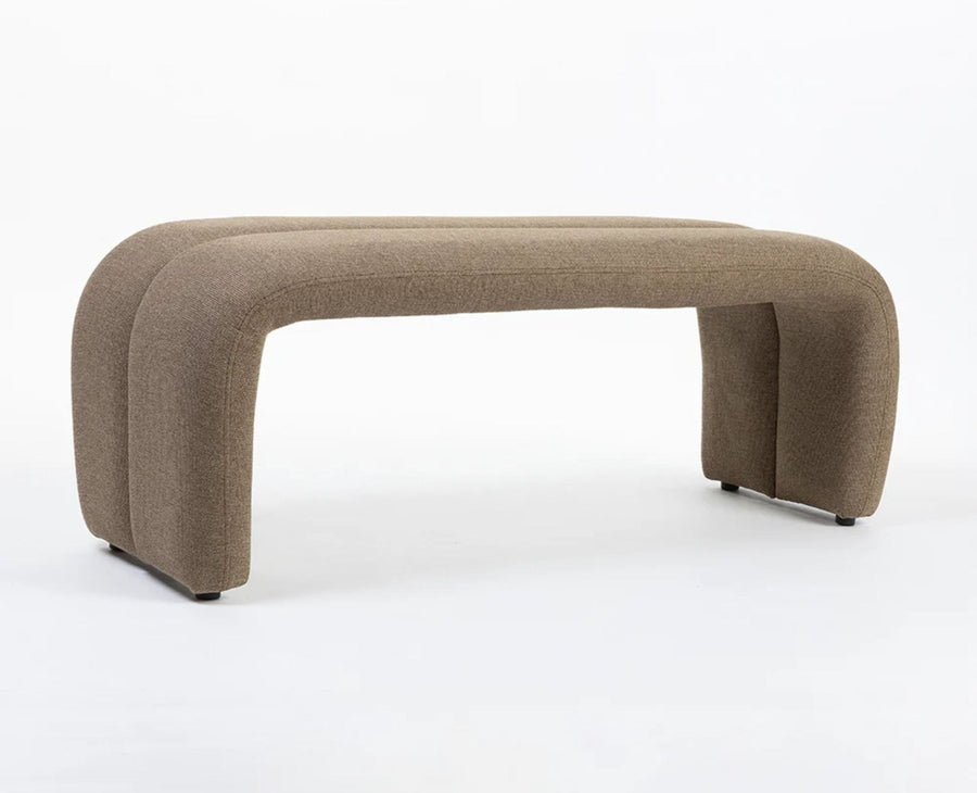 Hampstead Cotton Bench with Stool Furniselan Light Brown