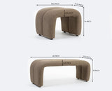 Hampstead Cotton Bench with Stool Furniselan Light Brown