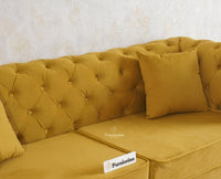 Haralur 3 Seater Sofa - sofa - Furniselan - Mustard