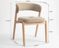 Harbor Dining Chair – Modern Upholstered Dining Chair for Home & Café flaxen