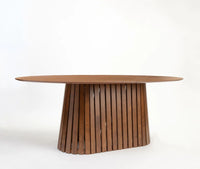 Harlen MDF Walnut 6 Seater Dining Table Walnut brown