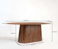 Harlen MDF Walnut 6 Seater Dining Table Walnut brown