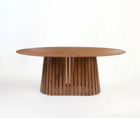 Harlen MDF Walnut 6 Seater Dining Table Walnut brown