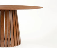 Harlen MDF Walnut 6 Seater Dining Table Walnut brown