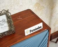 Hebbal Solid Wood Four Doors Sideboard Cabinet Furniselan Brown/China Blue