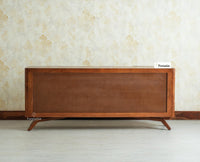 Hebbal Solid Wood Four Doors Sideboard Cabinet Furniselan Brown Finish