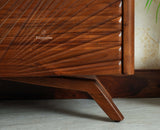 Hebbal Solid Wood Four Doors Sideboard Cabinet Furniselan Brown Finish