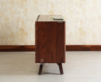 Hebbal Solid Wood Four Doors Sideboard Cabinet Furniselan 
Grey Finish