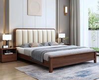 Helsinki Solid Wood King Size Bed Teak Finish