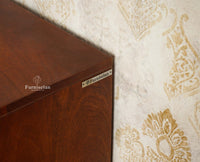 Horniman Circle Solid Wood Large Four Door Sideboard Cabinet Furniselan Brown Finish