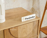 Horniman Circle Solid Wood Large Four Door Sideboard Cabinet Furniselan Natural Finish