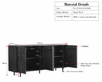 Horniman Circle Solid Wood Large Four Door Sideboard Cabinet Furniselan Natural Finish