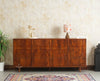 Horniman Circle Solid Wood Large Four Door Sideboard Cabinet Furniselan Brown FinishFurniselan