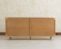 Horniman Circle Solid Wood Large Four Door Sideboard Cabinet Furniselan Natural Finish