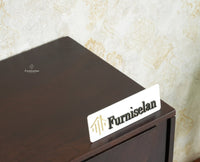 Horniman Circle Solid Wood Large Four Door Sideboard Cabinet Furniselan Grey Finish 