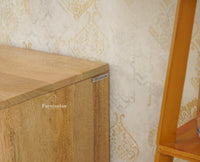 Horniman Circle Solid Wood Large Four Door Sideboard Cabinet Furniselan Natural Finish