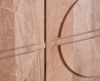 Horniman Circle Solid Wood Three Door Sideboard Cabinet Furniselan Natural Fiinish