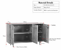 Horniman Circle Solid Wood Three Door Sideboard Cabinet Furniselan