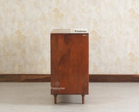 Horniman Circle Solid Wood Three Door Sideboard Cabinet Furniselan Brown Finish